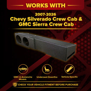 QPower Dual 8" Sub Box - Chevy Silverado Crew Cab, GMC Sierra Crew Cab 2007-2026 - TRAPSKI