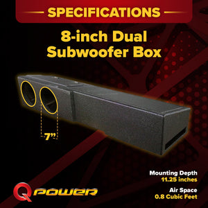 QPower Dual 8" Sub Box - Chevy Silverado Crew Cab, GMC Sierra Crew Cab 2007-2026 - TRAPSKI