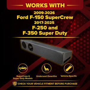 QPower Dual 8" Sub Box - Ford F150 SuperCrew 09-26, F250/F350 Super Duty 17-26