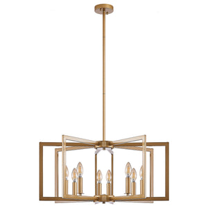 27' Modern Golden Geometric 8-Light Chandelier