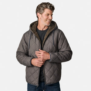 Men's Atlas Hooded Quilted Reversible Sherpa Jacket