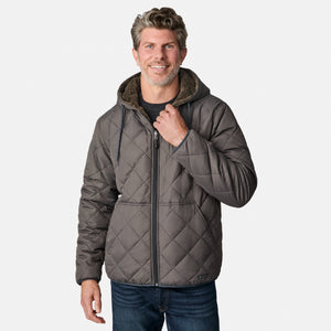 Men's Atlas Hooded Quilted Reversible Sherpa Jacket