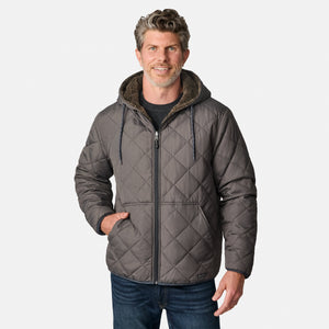 Men's Atlas Hooded Quilted Reversible Sherpa Jacket