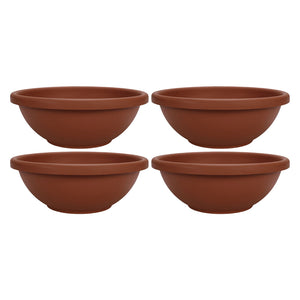 The HC Companies 18 Inch Resin Garden Bowl Planter Pot, Terra Cotta (4 Pack)