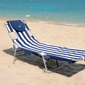 Ostrich The Backpack Chaise Lounge, Facedown Beach Camping Chair w/ Storage Bag