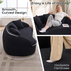 LY-049S Curved Modern Boneless Sofa Loveseat