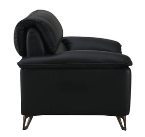 Eilene - Top Grain Leather Chair - Black
