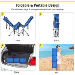 Folding Camping Cot with Side Storage Pocket Detachable Headrest