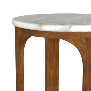 Eaton - Round Side Table - Brown / White