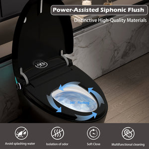 Smart Toilet with Bidet Built-in, Heated Seat, Warm Water & Remote Control