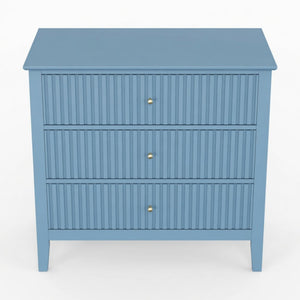 Fluted 3 Drawer Nightstand With Soft Close Slides