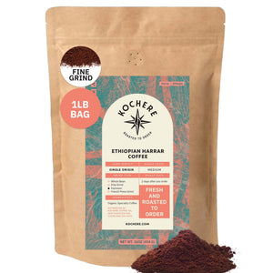 Kochere Coffee Ethiopian Harrar Coffee – Single Origin Natural Medium Roast - Fruity, Berry, Dark Chocolate Notes