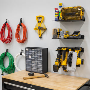 E-Drill Power Tool Organizer & 2 Shelves | Garage Storage Rack