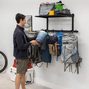 G-Hike & Camp + Shelf | Adjustable Wall Storage System | Holds 300 lbs