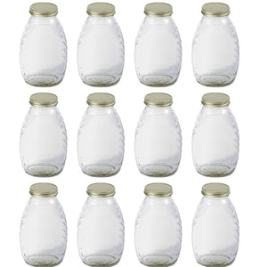 Little Giant HJAR16 16-Ounce Beekeeping Honey Skep Jar w/ Airtight Lid (24 Jars)