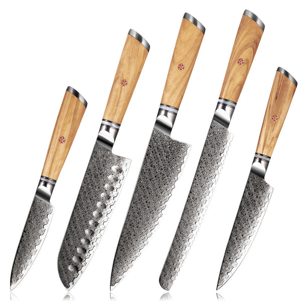 Jasmine Knife Set 5 Piece VG10 Damascus Steel Japanese Professional Chef knife Set.