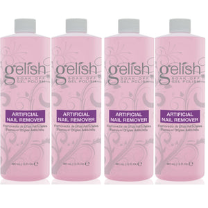 Gelish Artificial Refill Soak Off Gel Nail Polish Remover 16 Fluid Oz. (4 Pack)