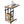 C-Shape Mobile Snack End Table with Storage Shelves