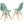 2 Pcs Modern Plastic Hollow Chair Set with Wood Leg-Green