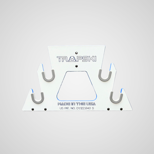 PRE-ORDER Special Edition White/Blue: TRAPSKI All Mountain/Race/XC Ski and Standard Stance Snowboard Rack