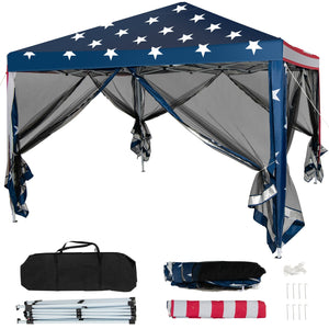 10 FT x 10 FT Pop-Up Canopy Tent Easy Setup Instant Folding Shelter with Mesh Netting