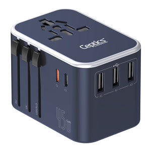 All-In-One International Travel Adapter Plug - 2 USB-C (PD & QC) - 3 USB Ports (UP-11KU)