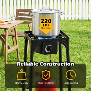 Propane Camping Stove 80000 BTU Single Burner with Regulator