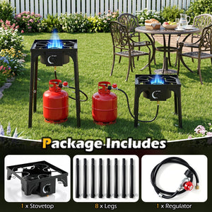 Propane Camping Stove 80000 BTU Single Burner with Regulator
