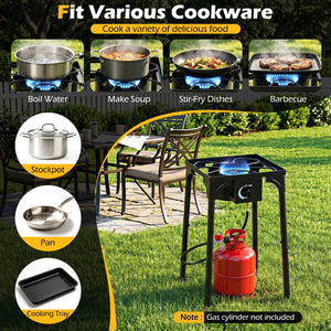 Propane Camping Stove 80000 BTU Single Burner with Regulator