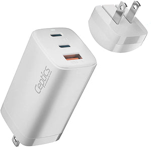 65W USB-C Ultra Compact Charger - Small USB + Dual USB-C - 3 Ports - Fast QC & PD(NAN-65) - TRAPSKI