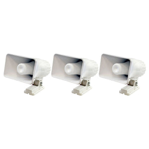 New Pyle 6" 50 Watt Indoor/Outdoor Waterproof Home PA Horn Speaker (3 Pack)