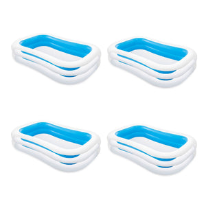Intex Swim Center 198 Gallon Inflatable Family Swimming Pool, Blue (4 Pack)