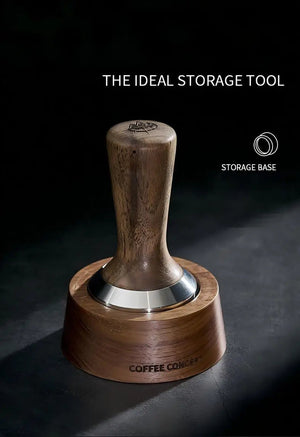Walnut Espresso Tool Organizer Stand - Multi-Slot Storage for Tamper & Distributor Under $36
