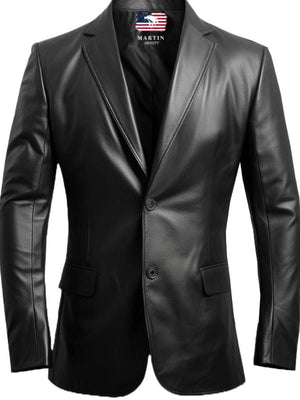 Men Black Biker Leather Blazer – Leather Coats for Men