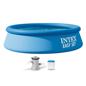 Intex 28107EH 8 x 24 Inch Easy Set Inflatable Swimming Pool with Filter, Blue