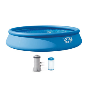 Intex Easy Set 15ft x 33in Inflatable Kid Family Swimming Pool with Filter Pump