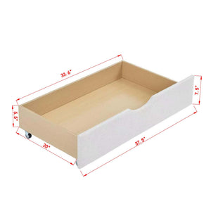 Upholstered Tufted Daybed With 2 Drawers, Waved Arms