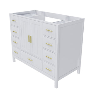 42" Bathroom Vanity Base Cabinet with 2 Soft-Close Double Doors & 9 Smooth Drawers