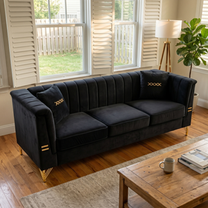 Mosharong-55 Velvet 3-Seater Sofa
