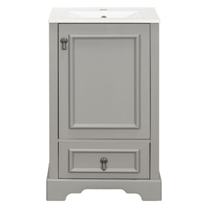 Bathroom Vanity With Sink, Soft Close Door, Adjustable U-Shaped Shelf