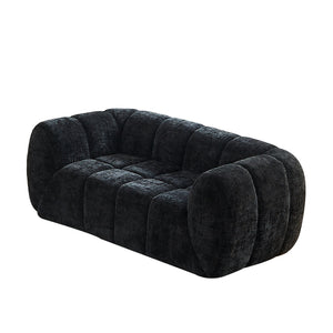 Quilted Cloud Sofa With Rounded Armrests And Piano Key Backrest Design