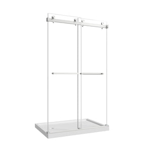 43"-48" W x 76" H Brushed Nickel Reversible Double Bypass Sliding Shower Door