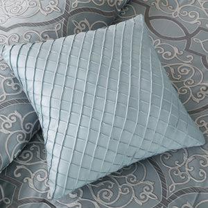 12 Piece Comforter Set with Cotton Bed Sheets Blue King