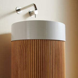 JINBO 16'' Bathroom Round Solid Surface Basin Without Faucet Hole