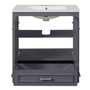 Bathroom Vanity With Sink, Cabinet & 2 Soft Closing Doors & Adjustable Shelf