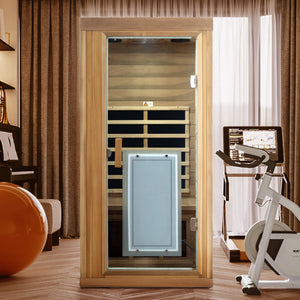 One person Far infrared red cedar standard indoor sauna room