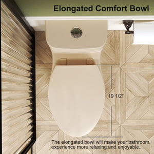 1.1/1.6 GPF Tornado Flush One-Piece Toilet with Comfort Chair Seat ADA Height 17"