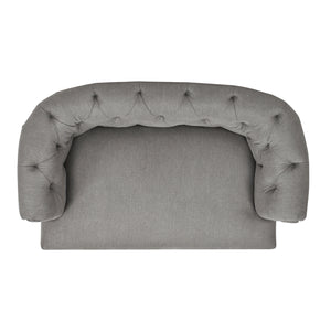 Kiki 36.5' Chesterfield Dog Sofa Bed, Medium, Uptown Gray Stain Resistant High Performance Polyester