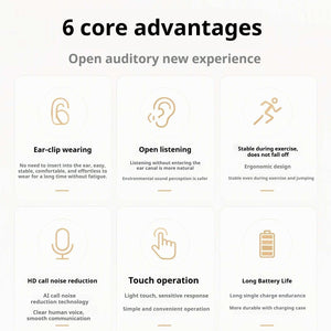 KP-124 Best-selling Wireless Bluetooth Ear-clip Headphones Open-ear Design Long Battery Life High Sound Quality In Stock Now