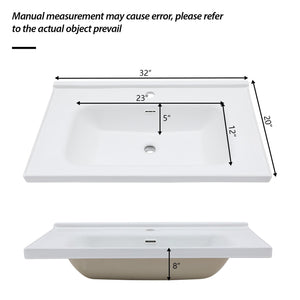 Modern Rectangular Vanity Top With Overflow For Bathroom